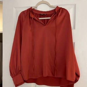 Red Silk Blouse